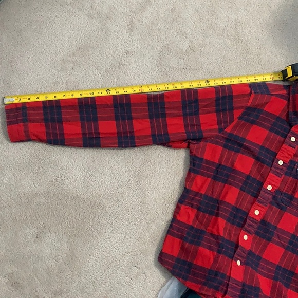 HOLLISTER, Flannel Long Sleeved Top, Red/Black, EXTRA LARGE - Picture 12 of 13